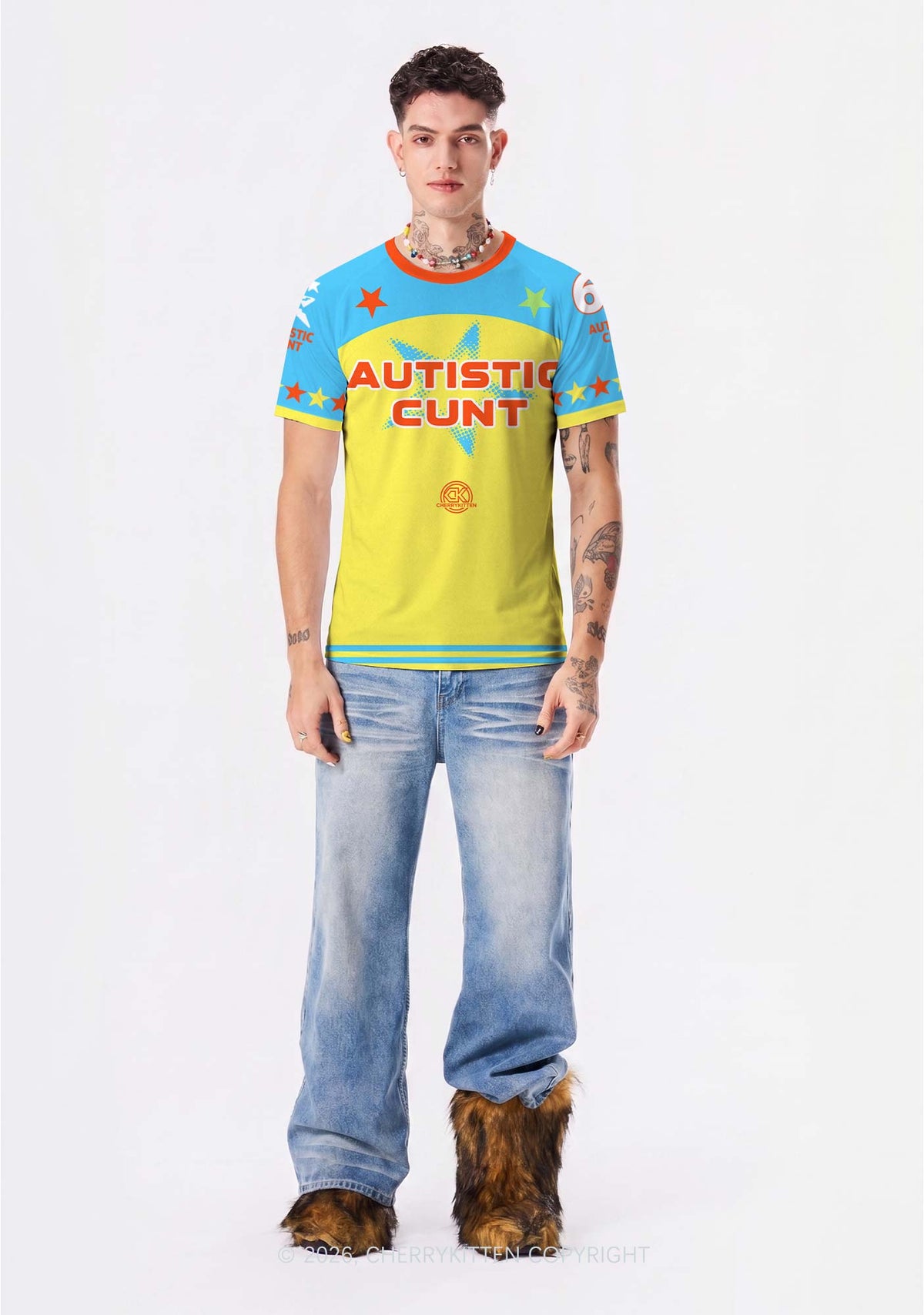 Autistic Cxxt Stars Y2K Football Jersey Shirts Cherrykitten