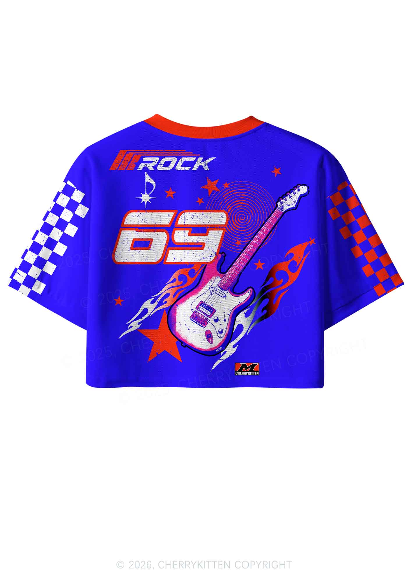 Support Rock Fxxk A Rockstar Y2K Crop Sport Jersey Shirts Cherrykitten