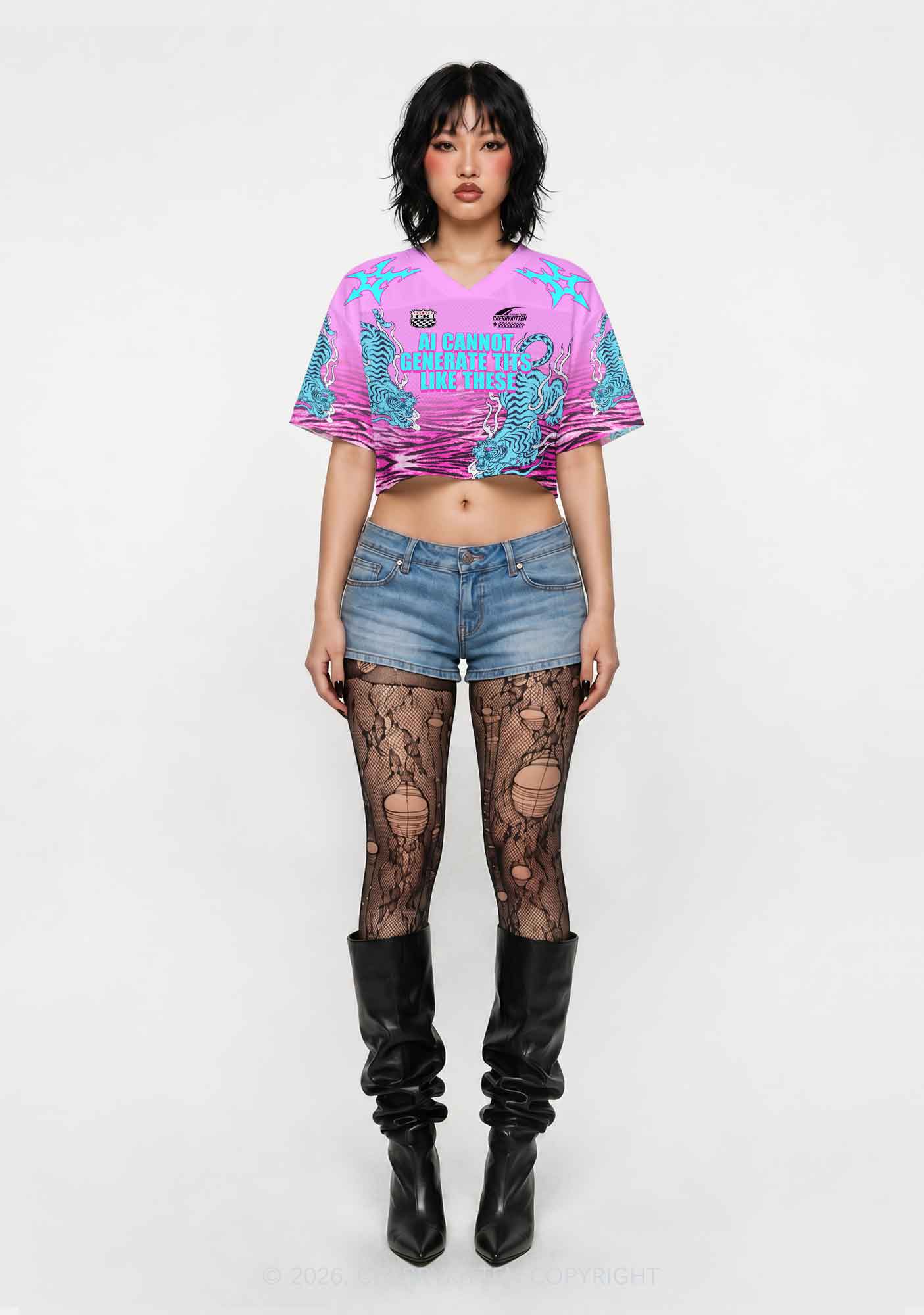 Ai Cannot Generate Txts Y2K Crop Sport Jersey Shirts Cherrykitten