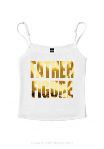 Father Figure Silver Foil Printed Y2K Spaghetti Strap Cami Cherrykitten