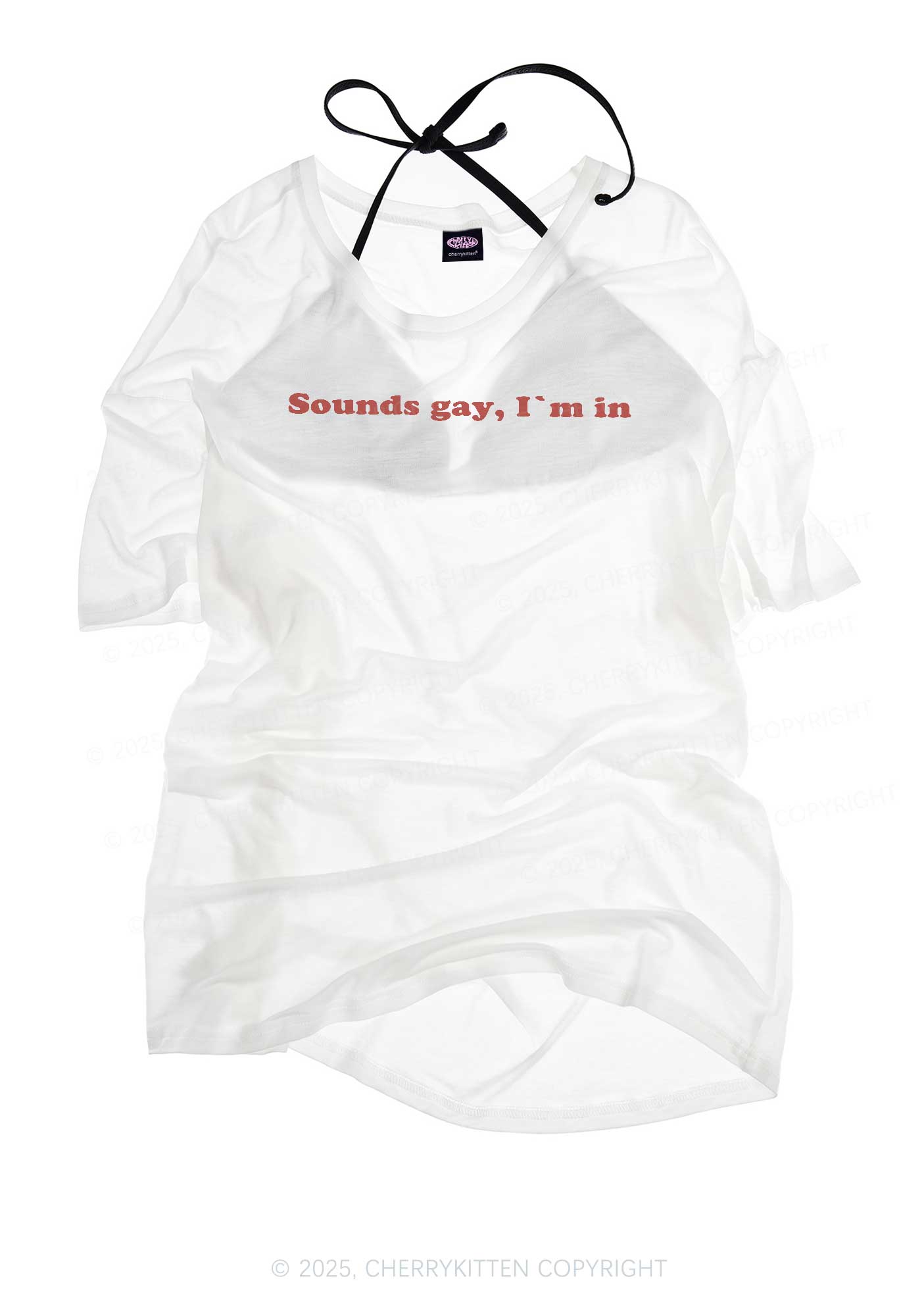 Sounds Gay Pride Y2K Sheer Boyfriend Tee Cherrykitten