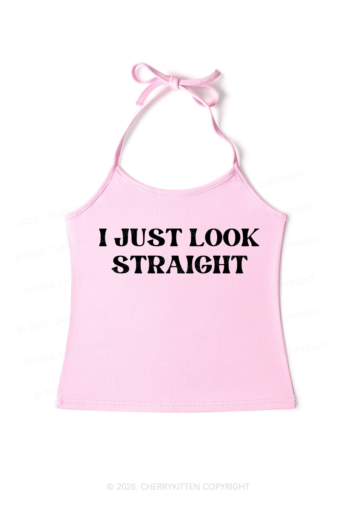I Just Look Straight Pride Y2K Halter Neck Cami Cherrykitten