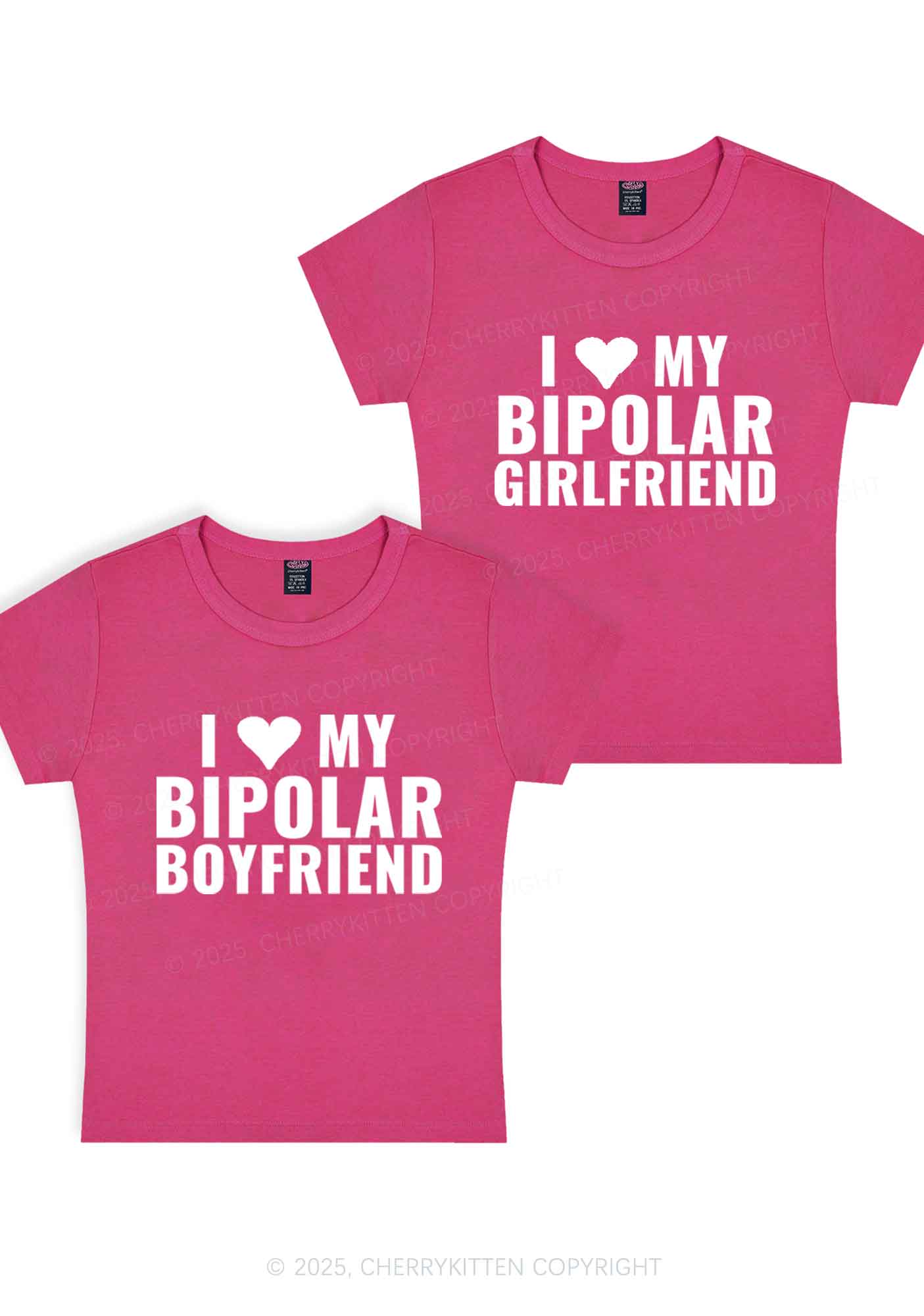 I Love My Bipolar GF BF Y2K Valentine's Day Baby Tee Cherrykitten