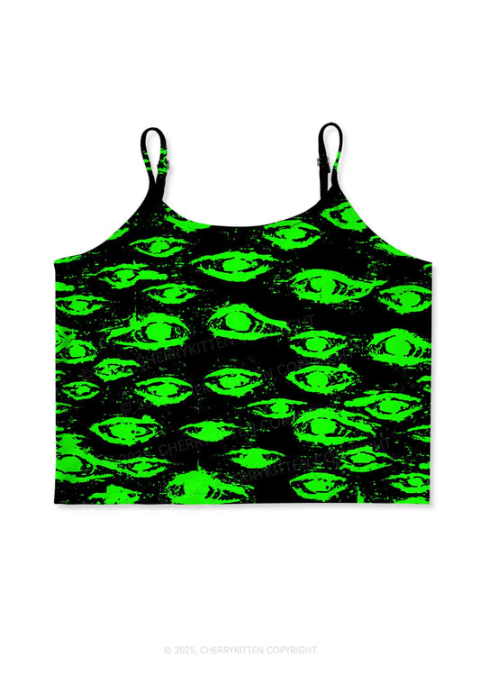 Glimmering Eyes Y2K Print Cami Crop Top Cherrykitten