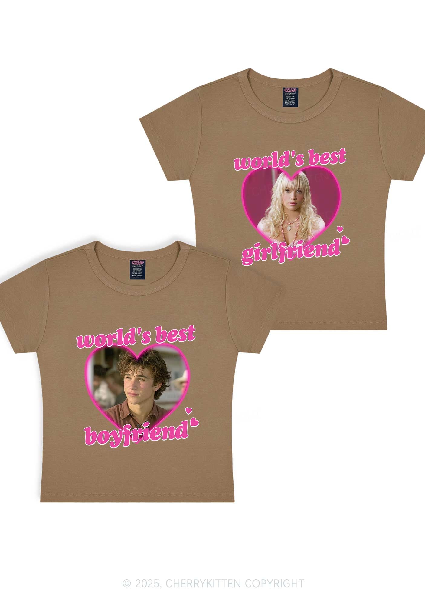 Custom Worlds Best BF GF Y2K Valentine's Day Baby Tee Cherrykitten