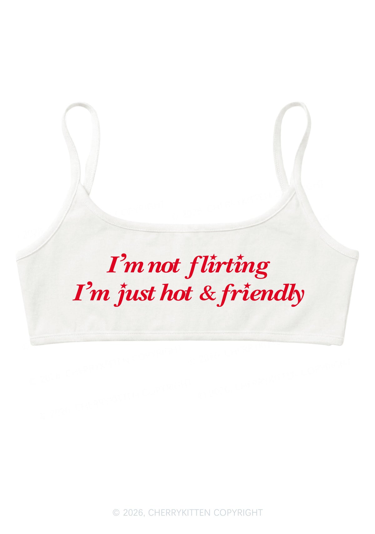 Just Hot And Friendly Y2K Super Crop Cami Cherrykitten