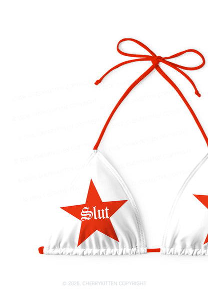 Red Star Slxt Y2K Print Bikini Set Cherrykitten