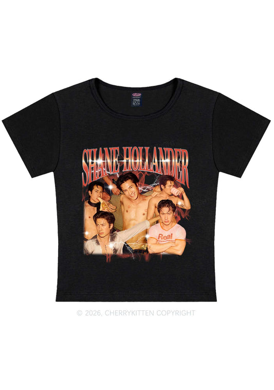 Red Lightning SH Portrait HR Y2K Baby Tee Cherrykitten