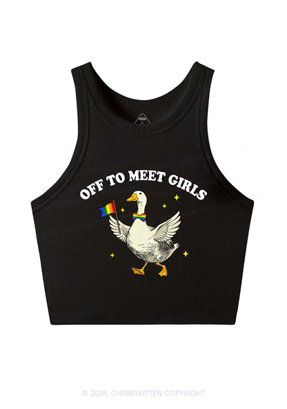 Off To Meet Girls Pride Y2K Crop Tank Top Cherrykitten