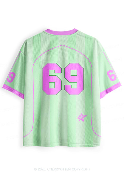 Mint Green I Put The Bi In Bxxch Pride Y2K Sport Jersey Shirts Cherrykitten