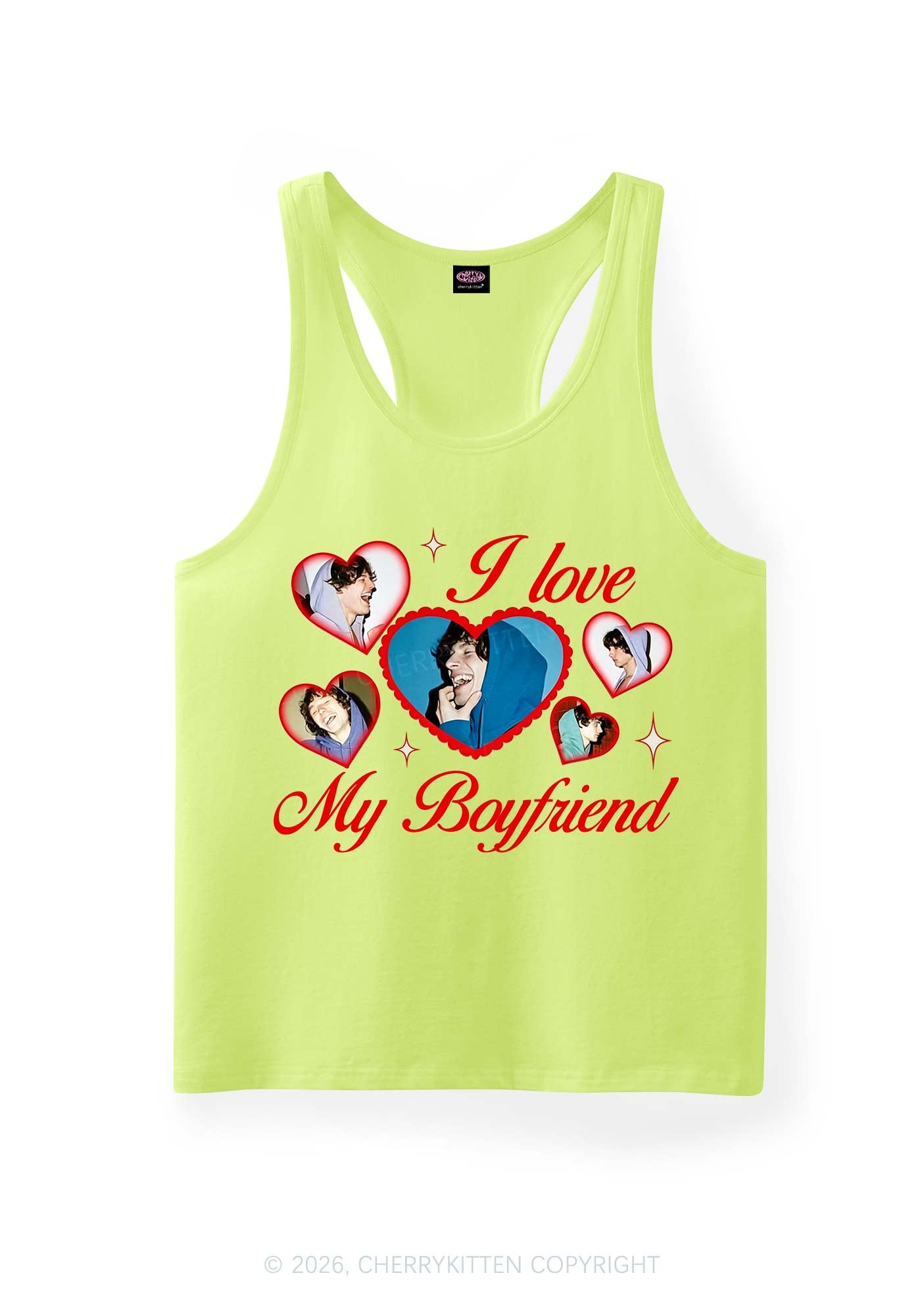 Custom Boyfriend Photos Y2K Men Racerback Tank Top Cherrykitten