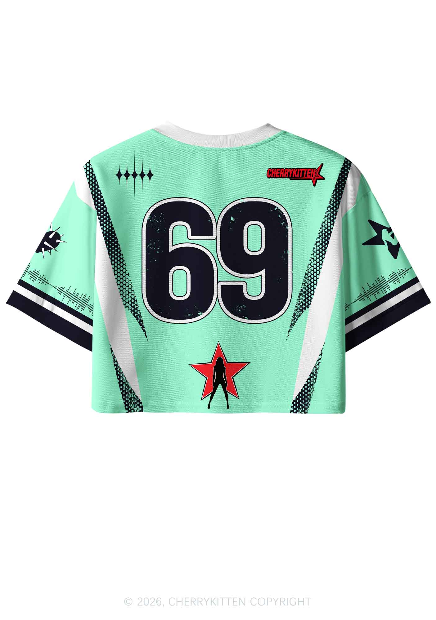I Love Dirty Filthy Beats Y2K Crop Sport Jersey Shirts Cherrykitten