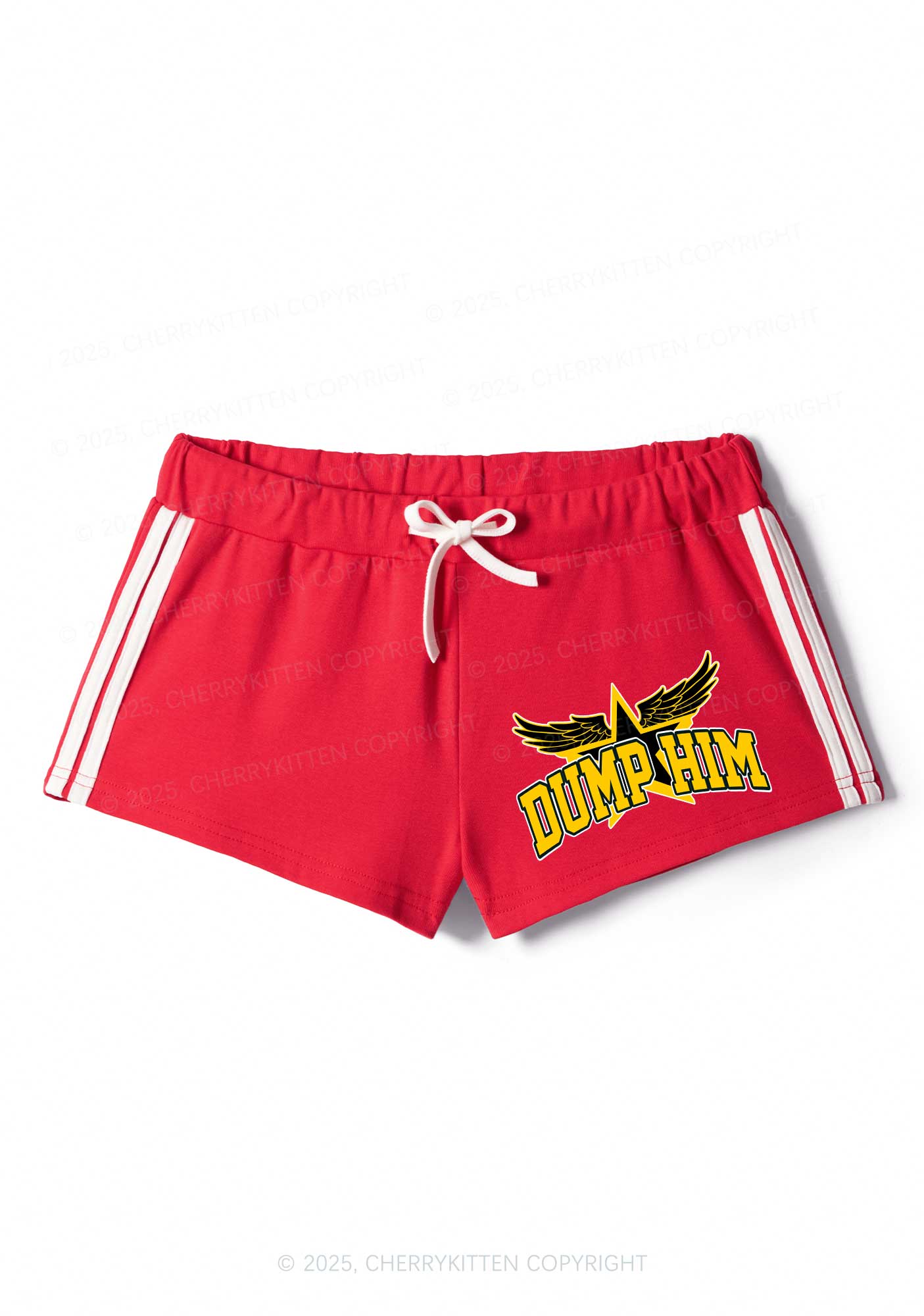 Dump Him Winged Star Y2K Drawstring Mini Shorts Cherrykitten
