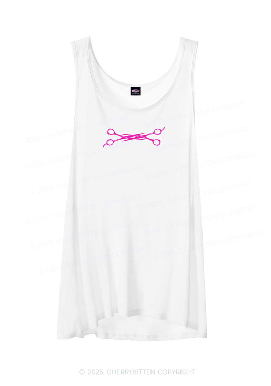 Pink Scissor Pride Y2K Sheer Boyfriend Tank Cherrykitten