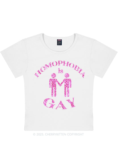 Glitter Homophobia Is Gay Pride Y2K Baby Tee Cherrykitten