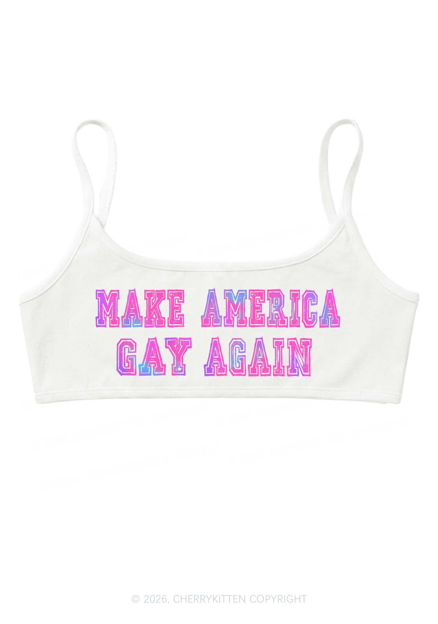 Make America Gay Again Y2K Super Crop Cami Cherrykitten