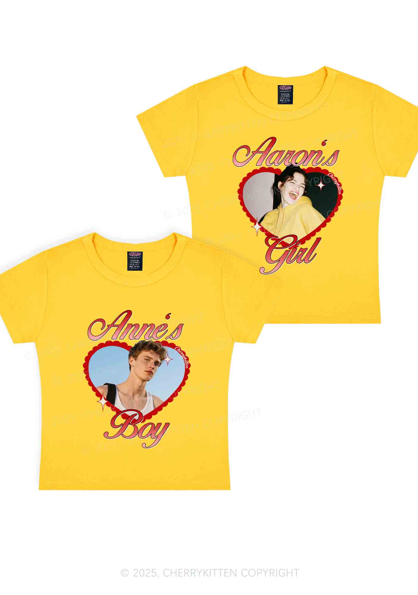 Custom Photo Heart Graphic Y2K Valentine's Day Baby Tee Cherrykitten