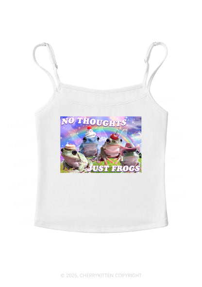 No Thoughts Just Frogs Y2K Spaghetti Strap Cami Cherrykitten