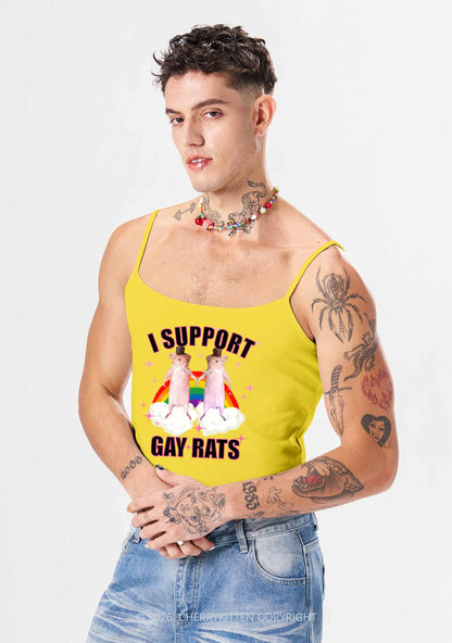 Support Gay Rats Pride Y2K Spaghetti Strap Cami Cherrykitten