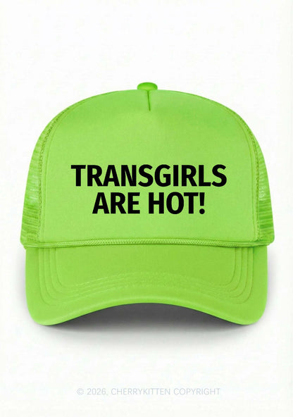 Transgirls Are Hot Pride Y2K Trucker Hat Cherrykitten