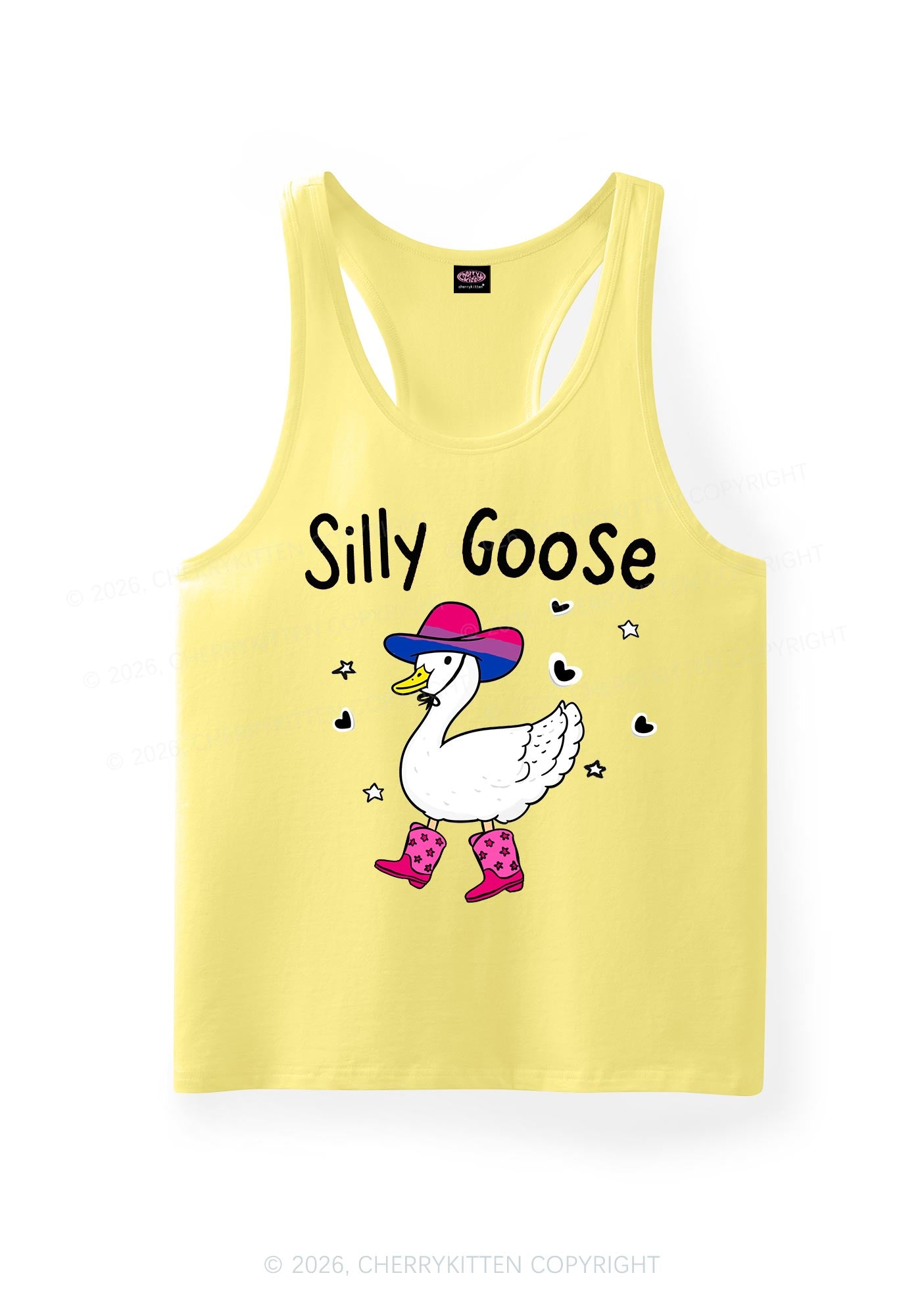Silly Goose Bisexual Pride Y2K Men Racerback Tank Top Cherrykitten