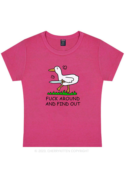 Sword Duck Y2K Baby Tee Cherrykitten