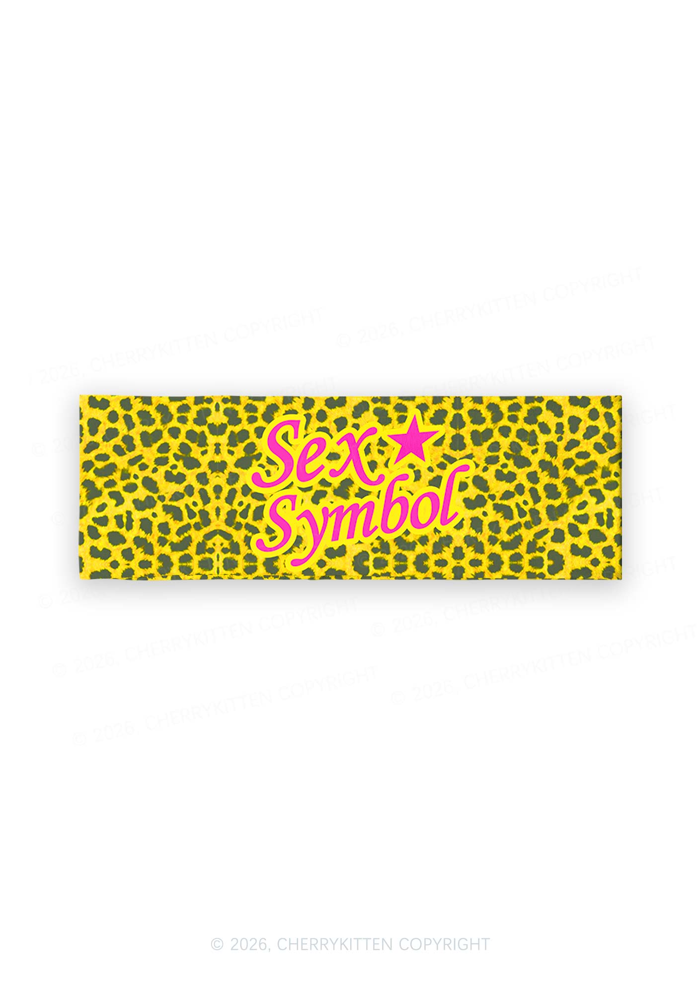 Sx Symbol Yellow Leopard Y2K Print Headband Cherrykitten