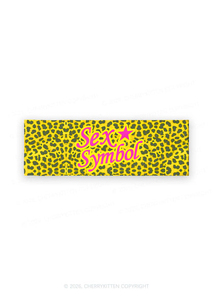Sx Symbol Yellow Leopard Y2K Print Headband Cherrykitten