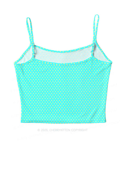 Yellow Dots On Green Y2K Mesh Cami Tank Cherrykitten