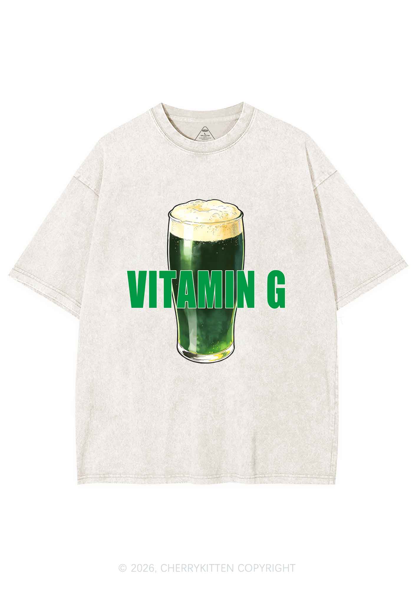 Vitamin G St Patricks Y2K Shirts Washed Tee Cherrykitten