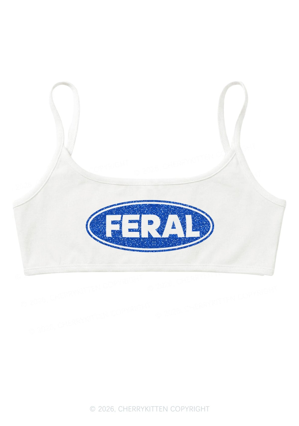 Glitter Feral Y2K Super Crop Cami Cherrykitten