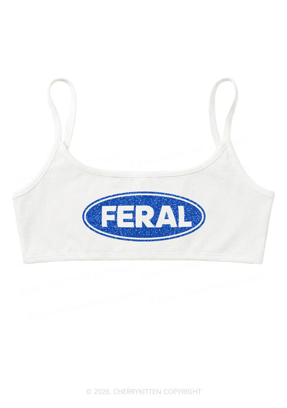 Glitter Feral Y2K Super Crop Cami Cherrykitten