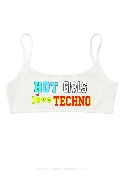 Hot Girls Love Techno Y2K Super Crop Cami Cherrykitten