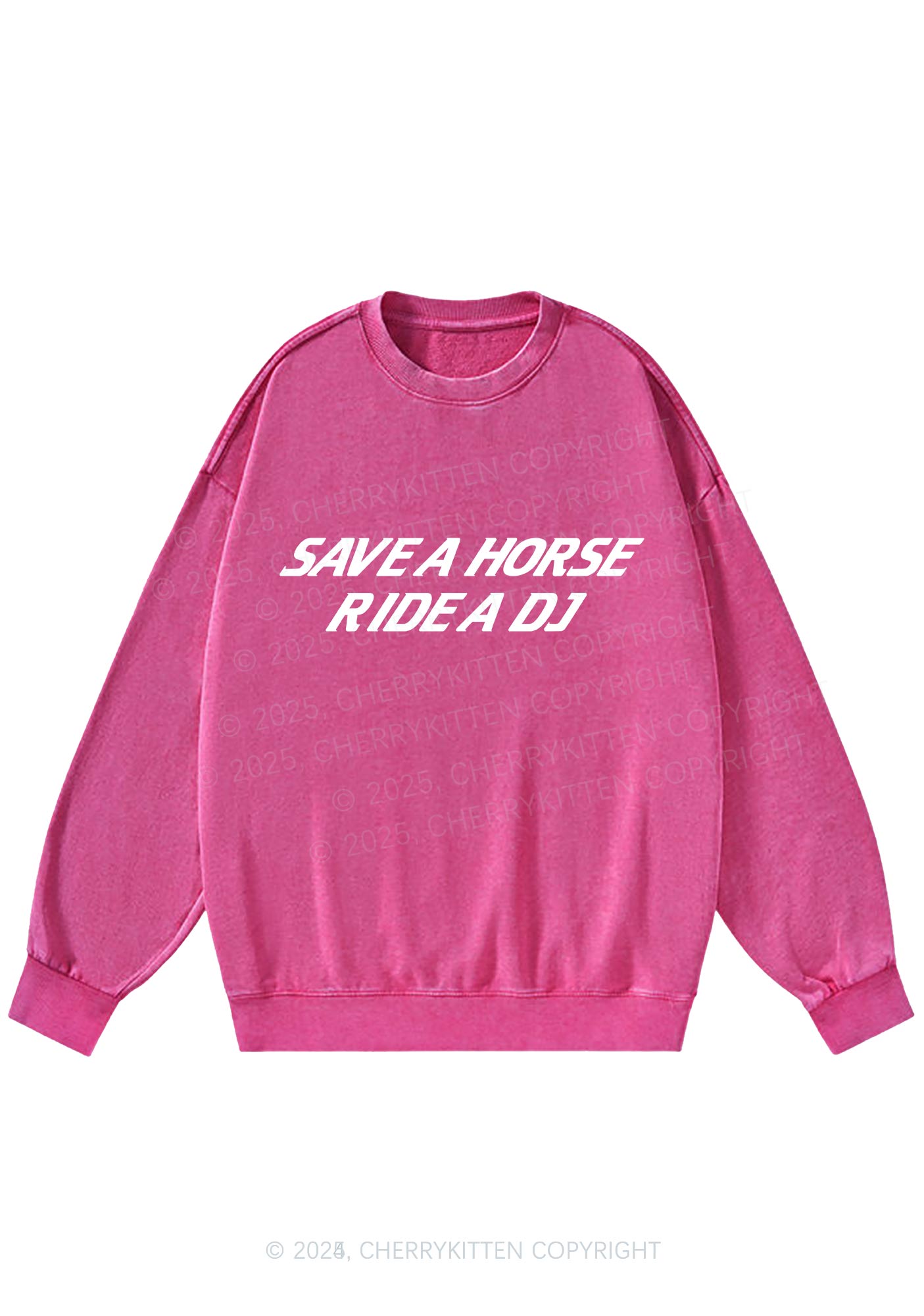 Ride A DJ Y2K Washed Sweatshirts Cherrykitten