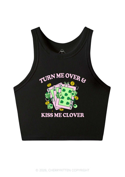 Kiss Me Clover Cards St Patricks Y2K Crop Tank Top Cherrykitten