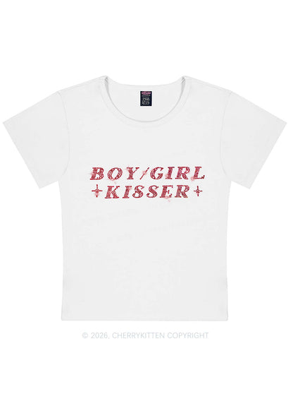 Rhinestone Boy Girl Kisser Pride Y2K Baby Tee Cherrykitten