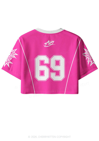 Literally Just A Lesbian Pride Y2K Crop Sport Jersey Shirts Cherrykitten