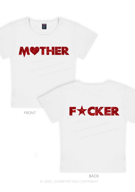 Glitter Motherfxcker Two Sides Y2K Baby Tee Cherrykitten