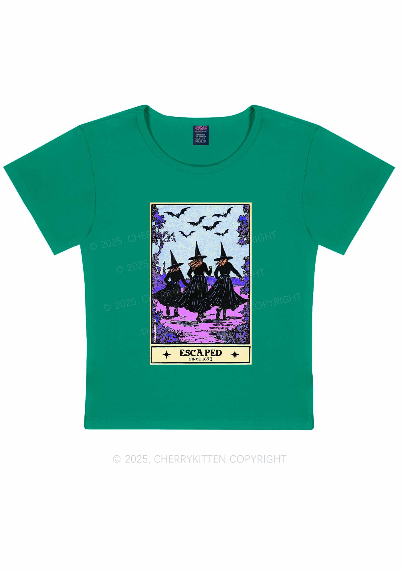 Halloween Escaped Witch Y2K Baby Tee Cherrykitten