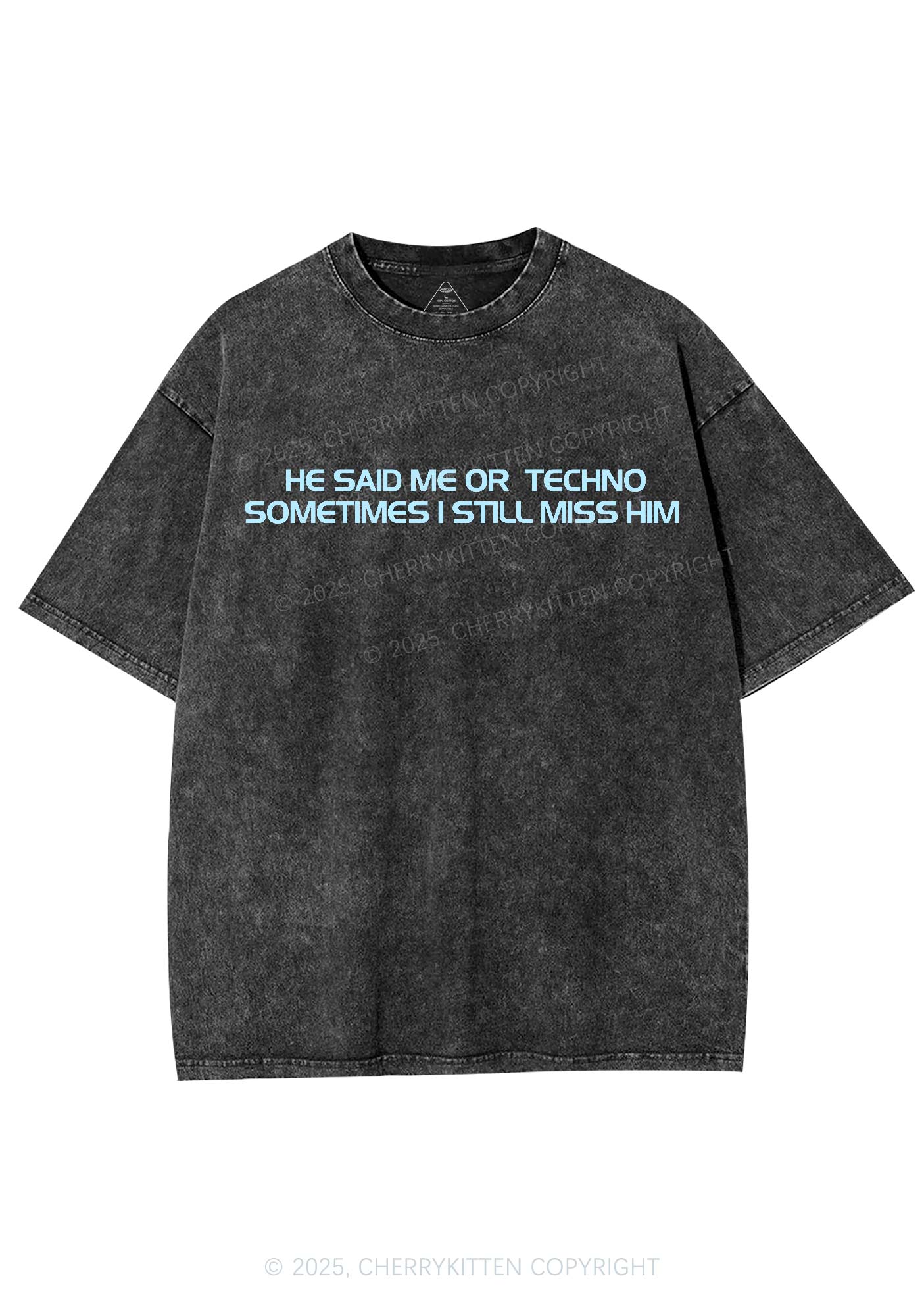 Me Or Techno Y2K Shirts Washed Tee Cherrykitten