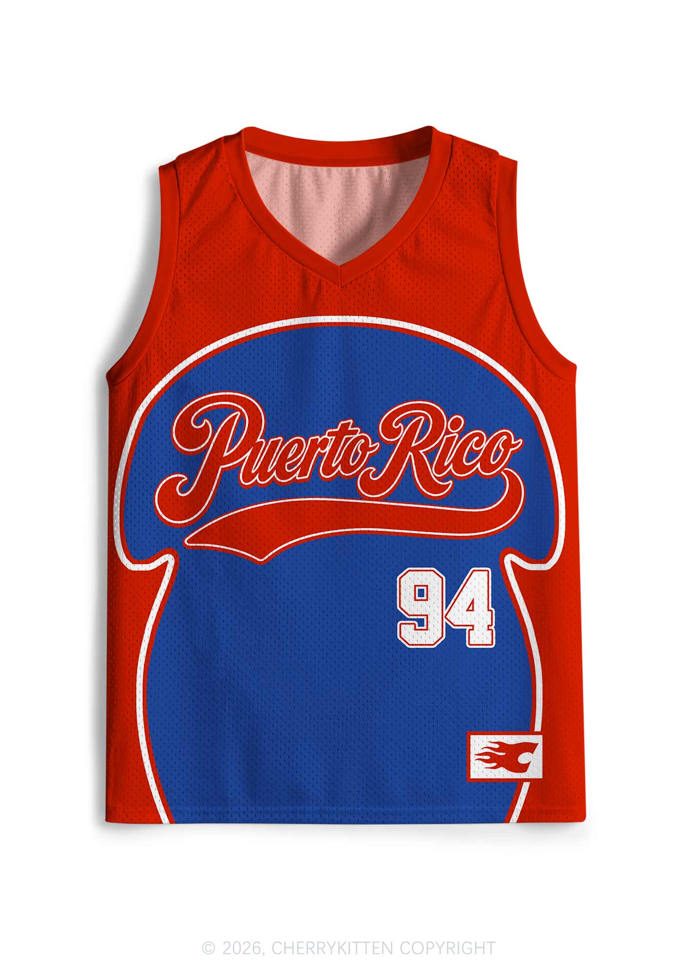 Red Blue Color Block PR Y2K Sport Jersey Tank Cherrykitten