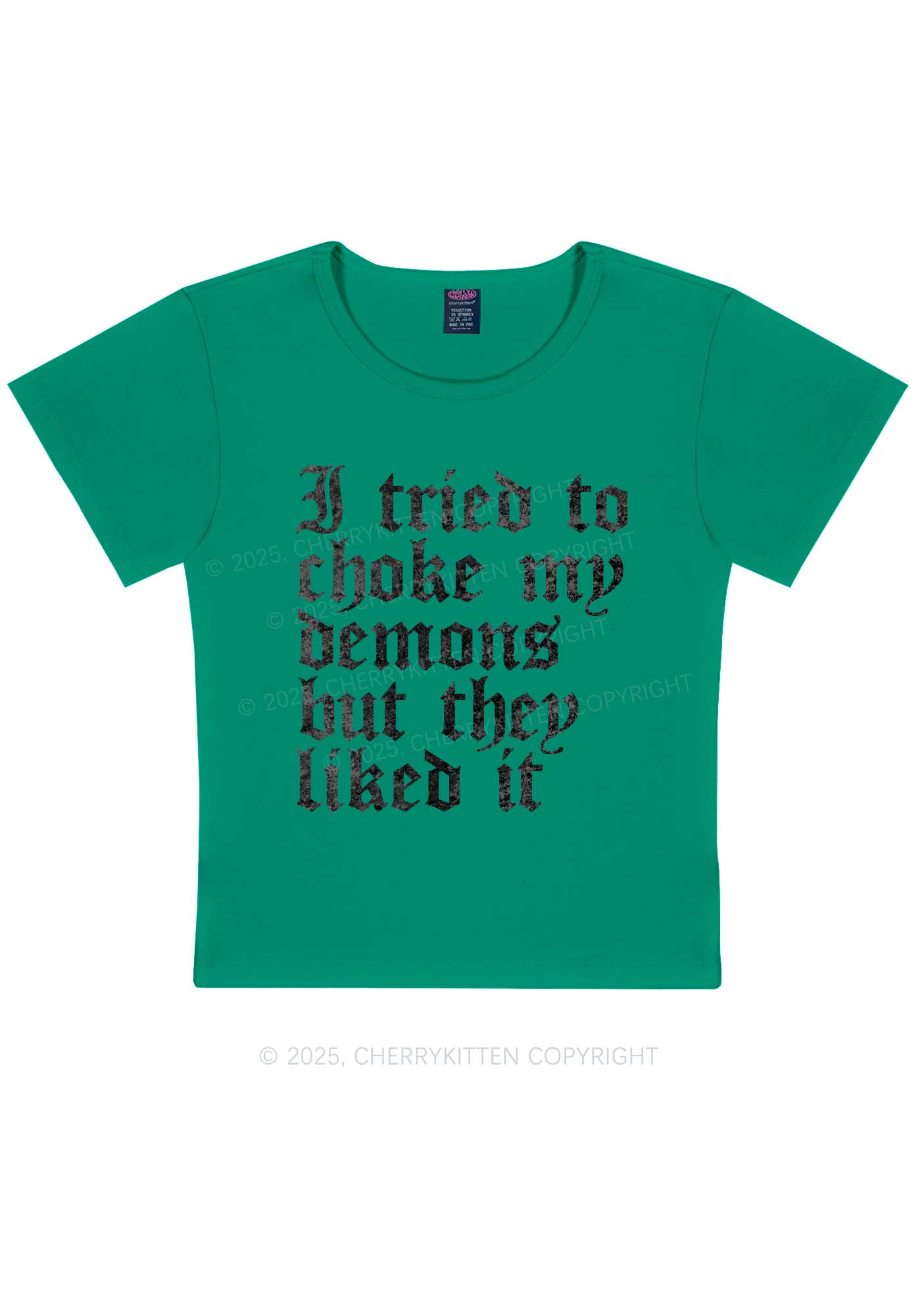 Halloween Choke Demons They Liked Y2K Baby Tee Cherrykitten