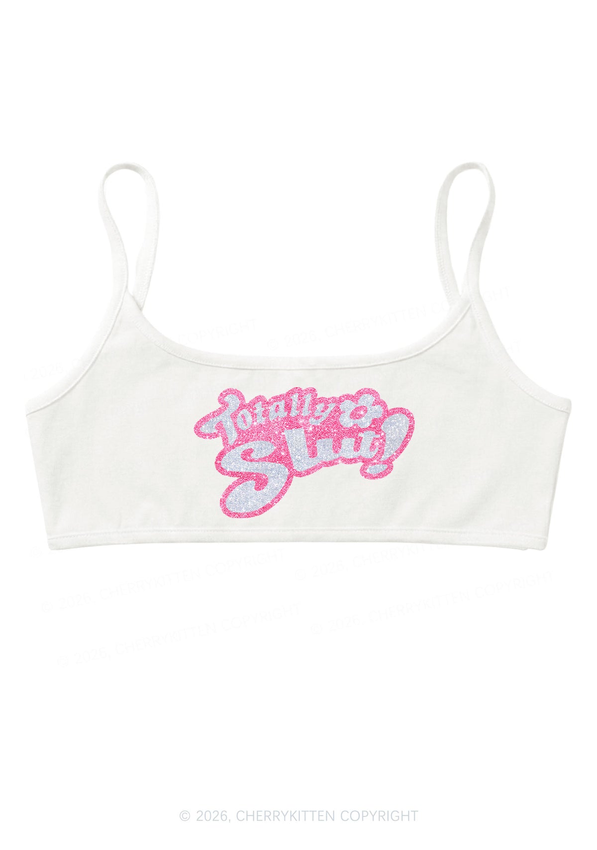 Glitter Totally Slxt Y2K Super Crop Cami Cherrykitten