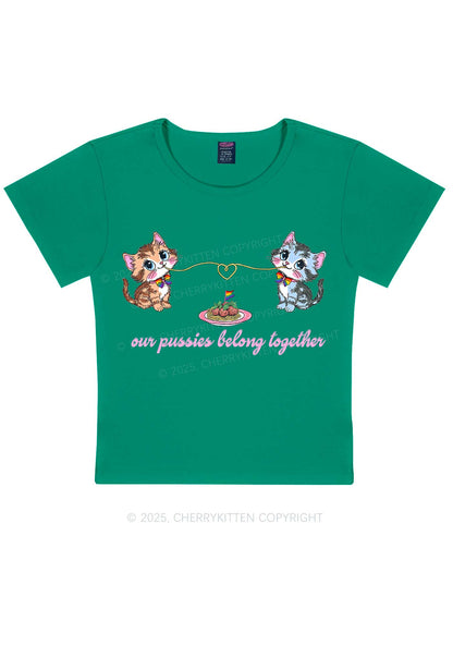 Our Puxxies Belong Together Pride Y2K Baby Tee Cherrykitten