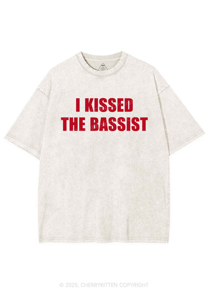I Kissed The Bassist Y2K Shirts Washed Tee Cherrykitten
