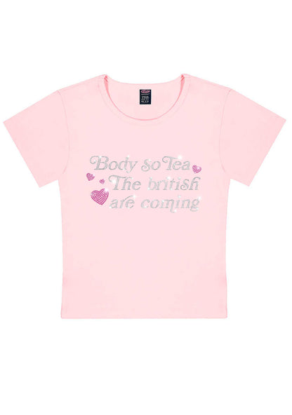 Rhinestone Body So Tea Y2K Baby Tee Cherrykitten