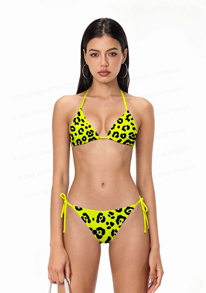 Neon Leopard Y2K Print Bikini Set Cherrykitten