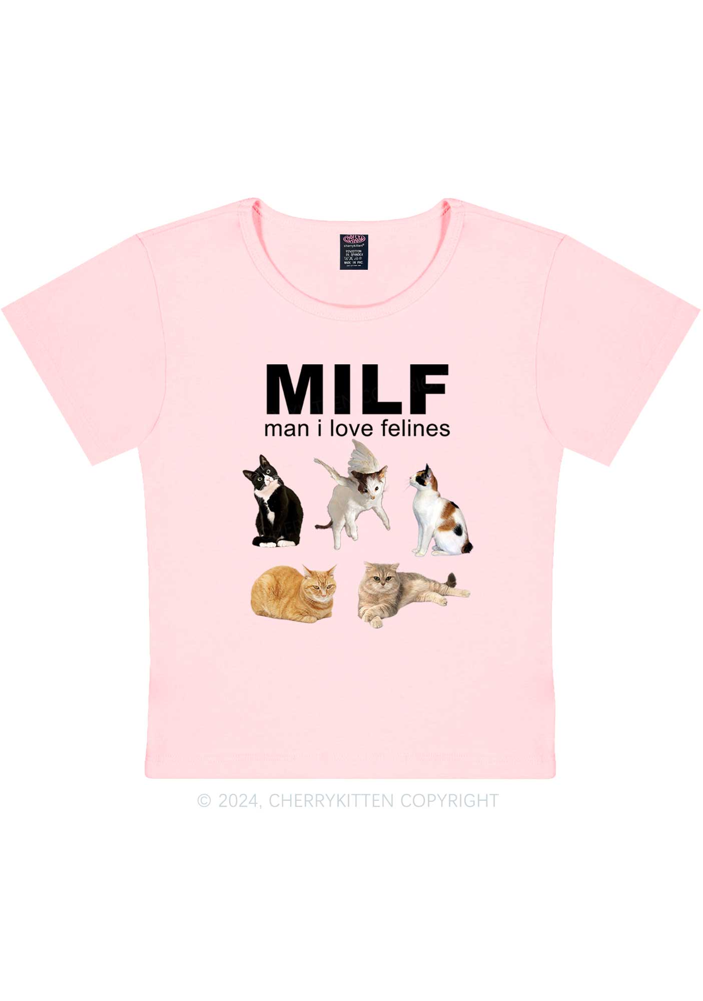 Mxxf Felines Y2K Baby Tee Cherrykitten