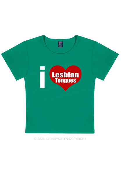 I Love Lesbian Tongues Y2K Baby Tee Cherrykitten