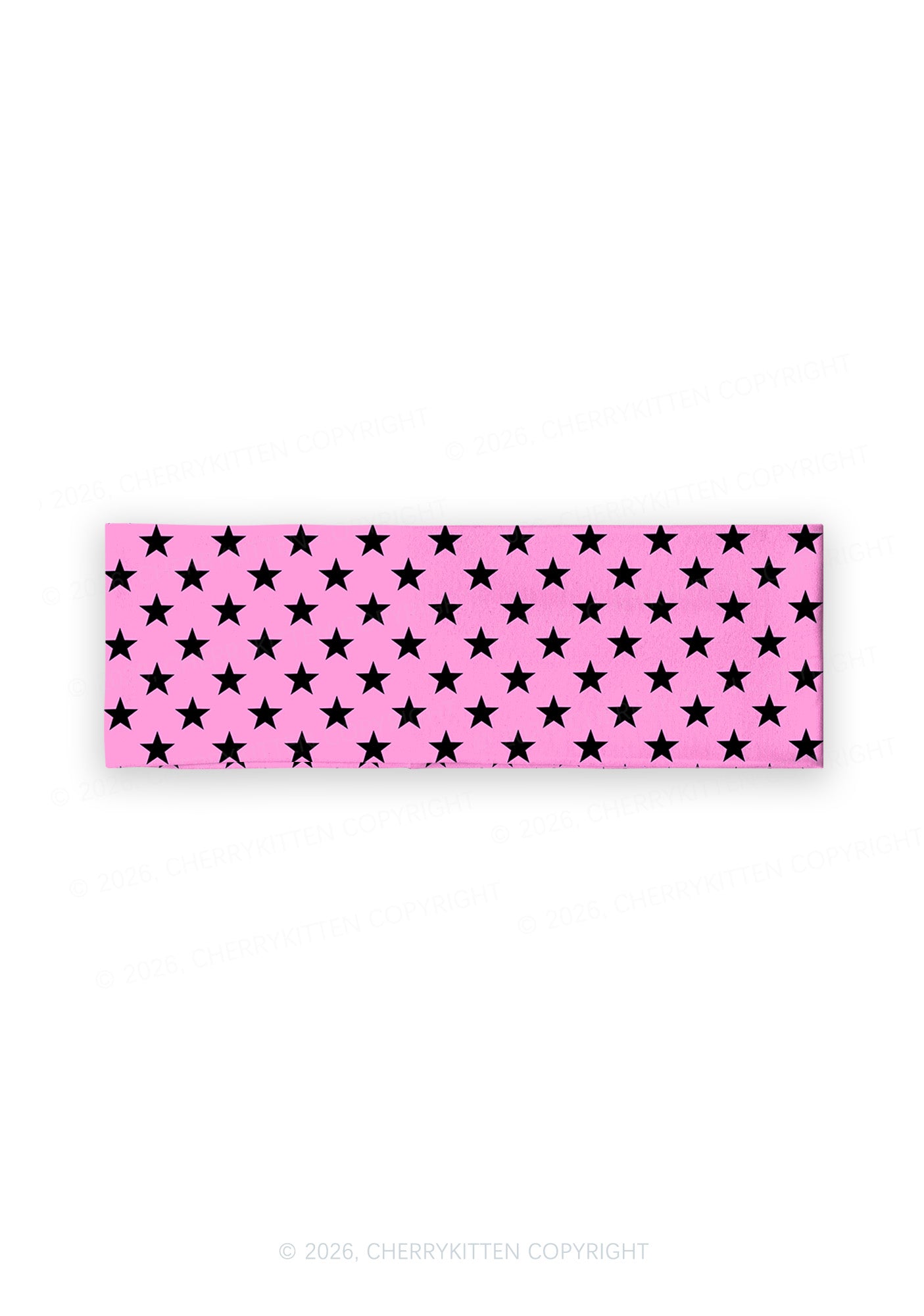 Black Star On Pink Y2K Print Headband Cherrykitten